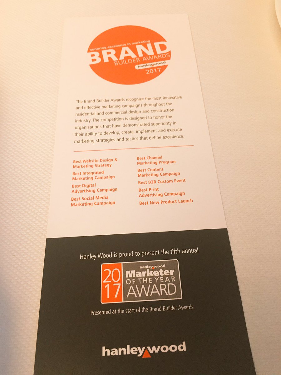 Looking forward to <a href="/HanleyWood/">Hanley Wood</a> Brand builder awards. <a href="/DorkenSystems/">Dörken Systems Inc.</a> <a href="/Jan_Kelley/">Jan Kelley</a>