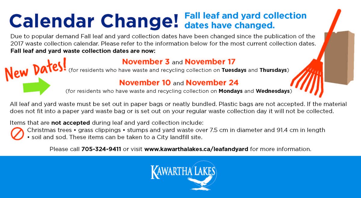 Reminder: there is no fall leaf and yard collection today. bit.ly/2vBv1l3 https://t.co/17C3r6JiWD