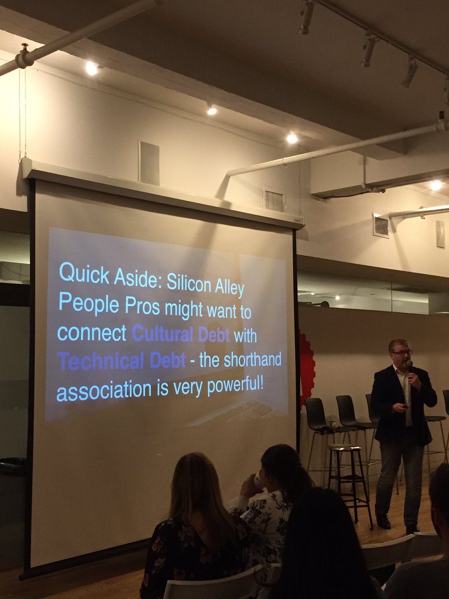 dayonehundred's tweet photo. You know what technical debt is. Do you know what cultural debt is? #HRTS https://t.co/tGESuWGlNn
