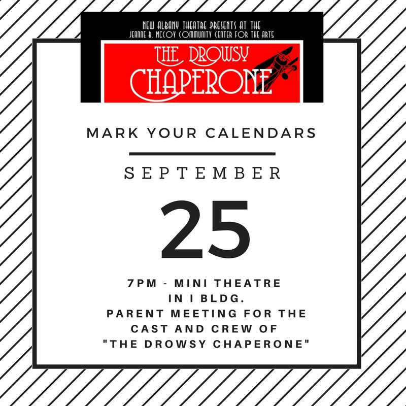 NAHSTheabooster's tweet photo. Important 1st meeting for the PARENTS of the cast and crew of "The Drowsy Chaperone".  Monday, September 25th in the mini-theatre, I bldg. https://t.co/PjDzCOzzqU
