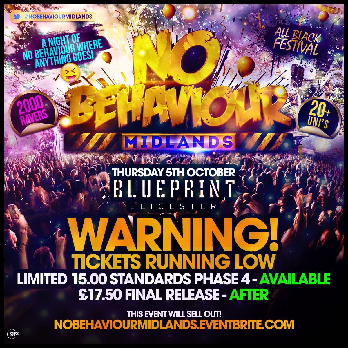 Dancer_bianca's tweet image. #NoBehaviourMidlands  will be held in BLUEPRINT Leicester with 2000+ Ravers 🎉🎉

Tickets:
NoBehaviourMidlands.eventbrite.com