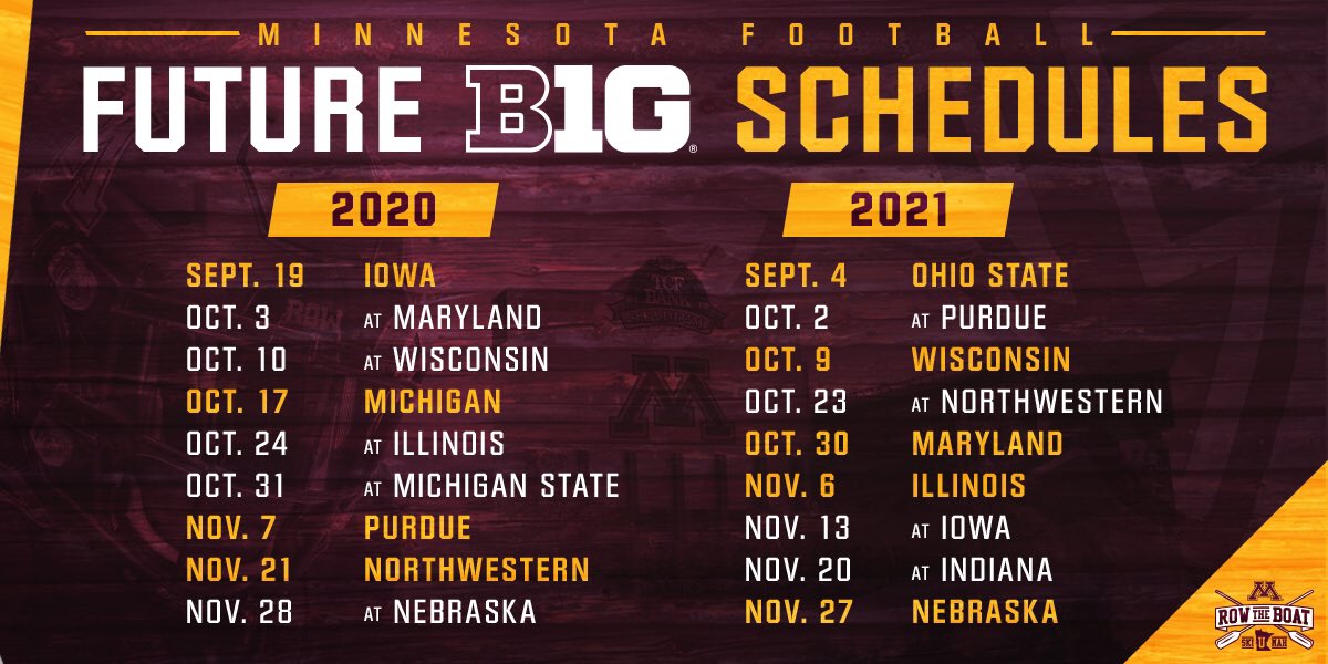 Printable Gopher Football Schedule