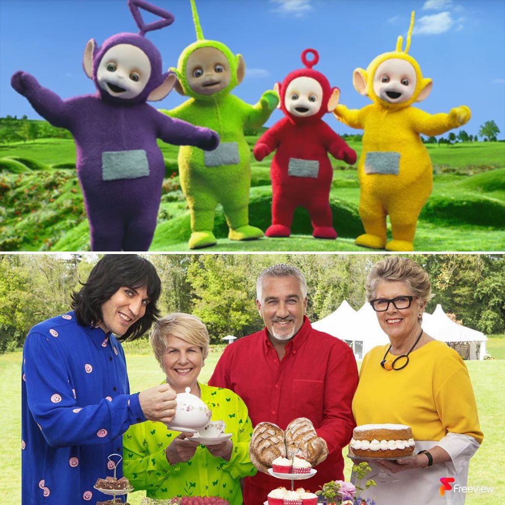 Who knew the Teletubbies were style icons? #GBBO