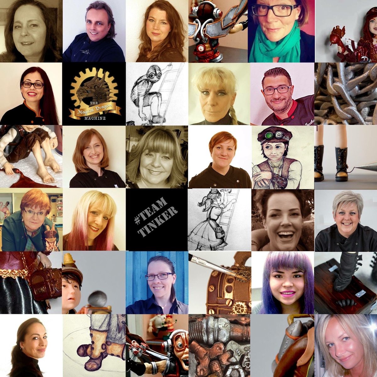 M4gicDragonMach's tweet photo. Here's our entire team of talented loons bringing our magical scrapyard scene to life. #teamdragon #teamtinker #teamfloral and #teamcritter https://t.co/neTJ0obKEy