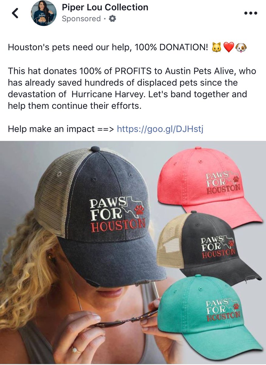 Davis__Carrie's tweet photo. 100% is donated!!  They're also making some for Florida. 💔 Go buy a hat 🐶 🐱 #HarveyRelief #IrmaRelief https://t.co/XaM8A1C2qO