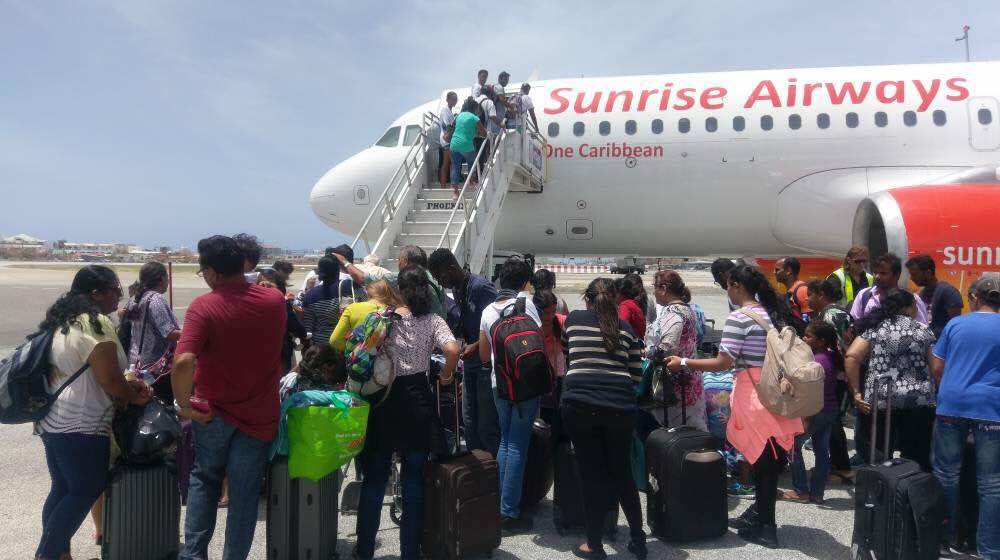 IndiaVenezuela's tweet photo. First group of Indians &amp; persons of Indian origin evacuated from St Maarten. @SushmaSwaraj @Gen_VKSingh @MEAIndia https://t.co/x9XtHG3jPf
