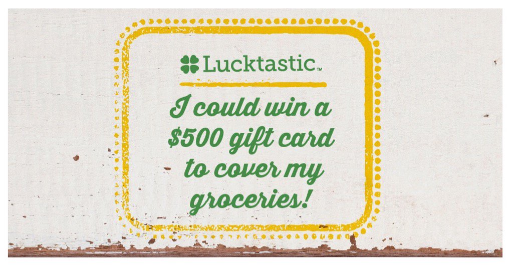 zoebuttsky's tweet image. I could win a $500 gift card to cover my groceries! lucktastic.com/twShareFunnel