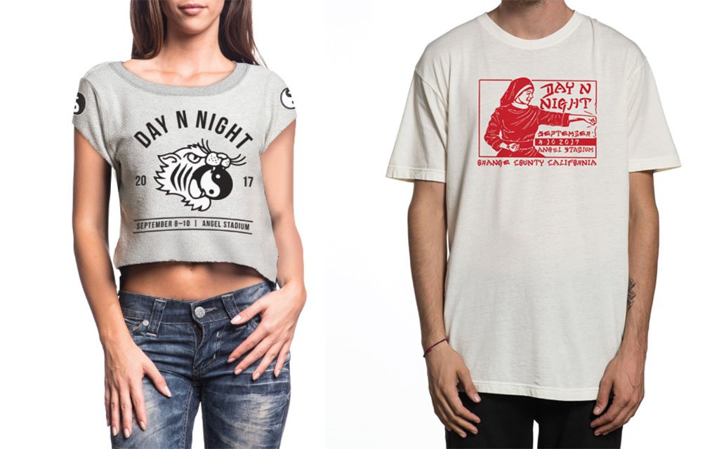 daynnightfestoc's tweet photo. Miss out on Day N Night merch? Limited designs now available at our merch store with FREE shipping. Shop here: https://t.co/BfDg29agUW https://t.co/P6MPhoLoQA