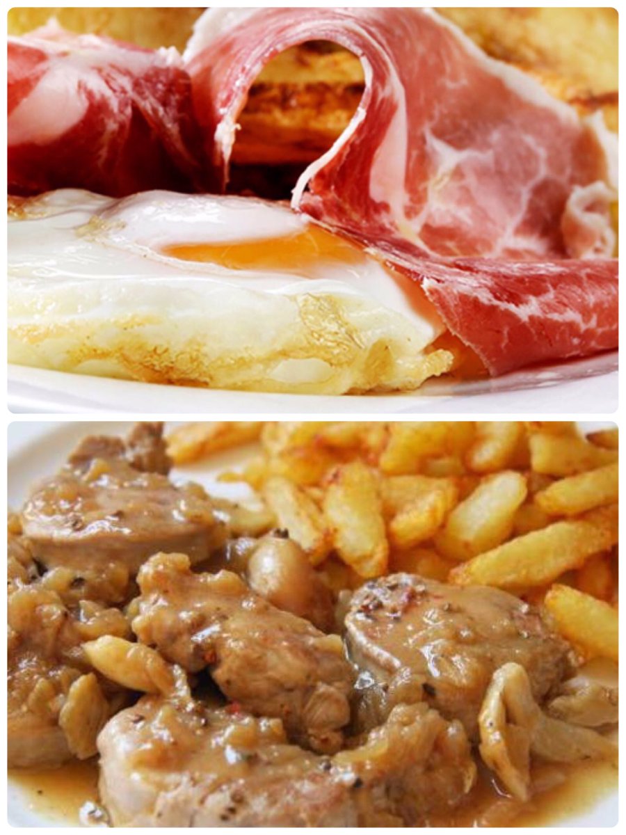 ¿Qué mejor pareja? #Huevosconpatatas y jamón #Solomilloalwhisky. ESPECTACULAR😍