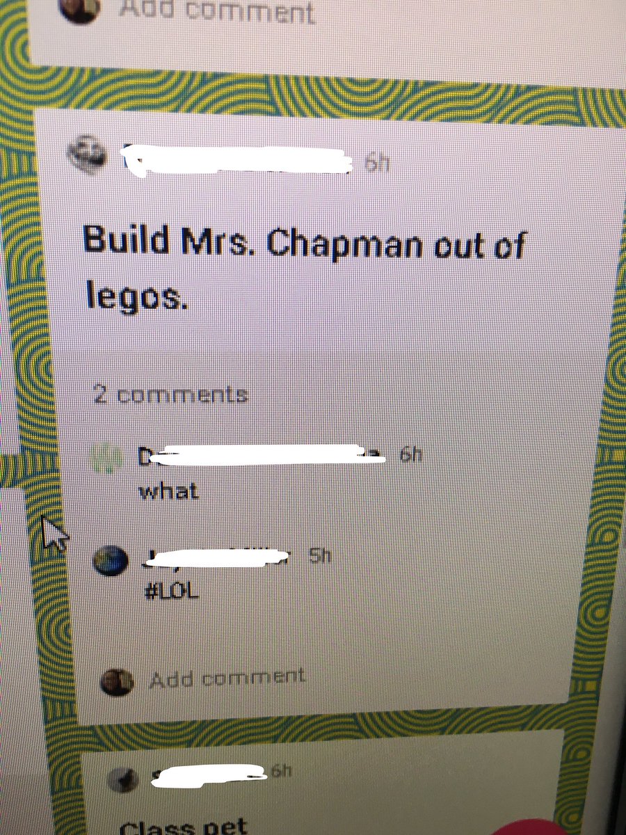 Chappytech's tweet photo. I asked my students what type of long term project they'd like to work on, and this was my favorite answer ππππππππ #ccspilot @LEGO_Group https://t.co/pvM9YJO6hU