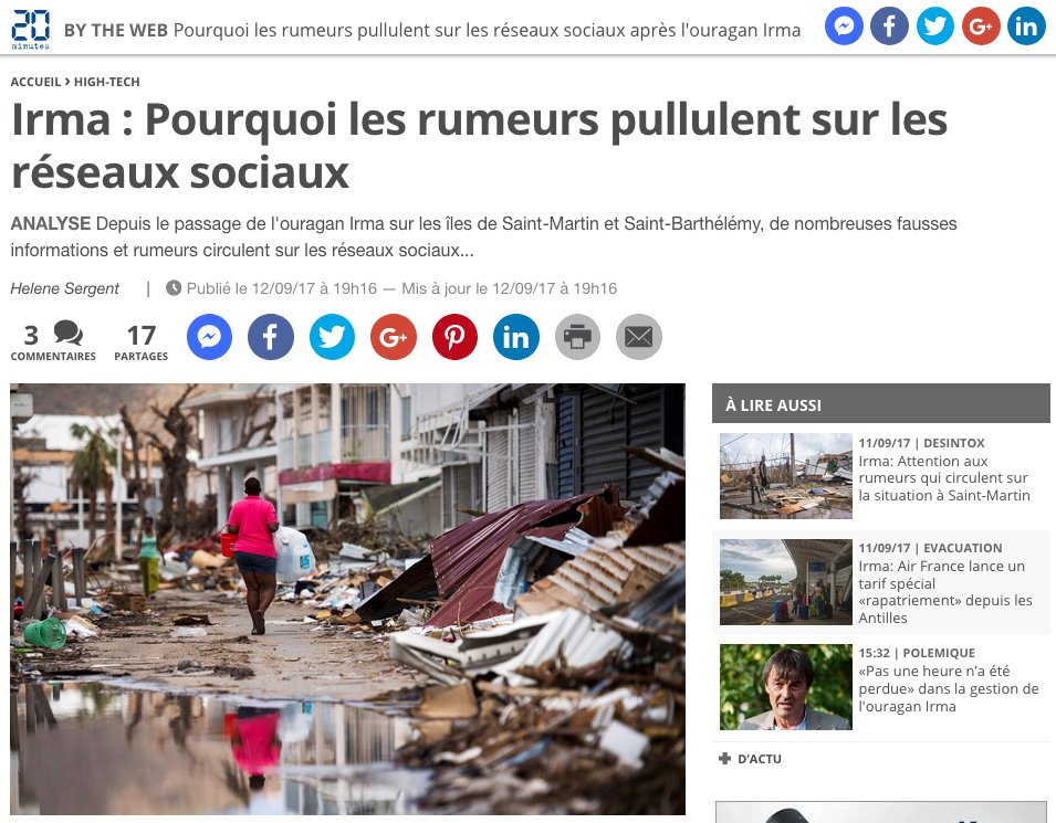 Rumeurs, réseaux sociaux &amp; ouragan #Irma (2 ou 3 exemples avec <a href="/helenesergent/">helenesergent</a> de <a href="/20Minutes/">20 Minutes</a>) 20minutes.fr/high-tech/2131…