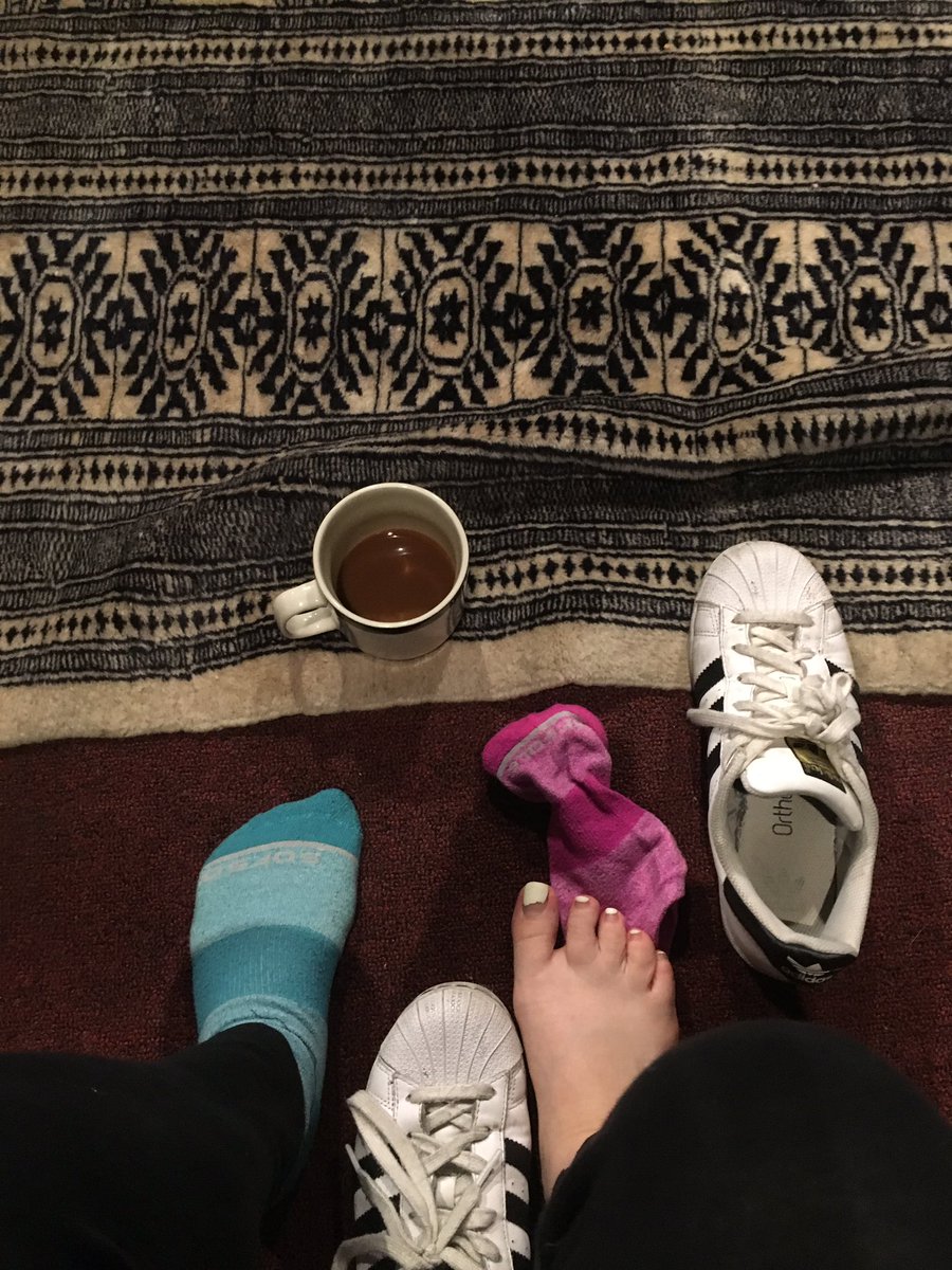 In a session w/ <a href="/AnnikaRoseSings/">annika rose</a>... went to put my shoe on without looking and put my sock into my coffee 😅 #havingaday