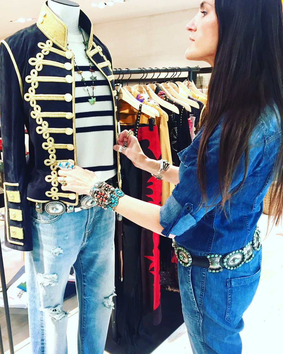 Jessie Western on X: Carlotta oddi wearing Jessie Western hand made jacket  & wearing real Native American Indian necklaces #MFW  #jessiewestern#carlottaoddi  / X