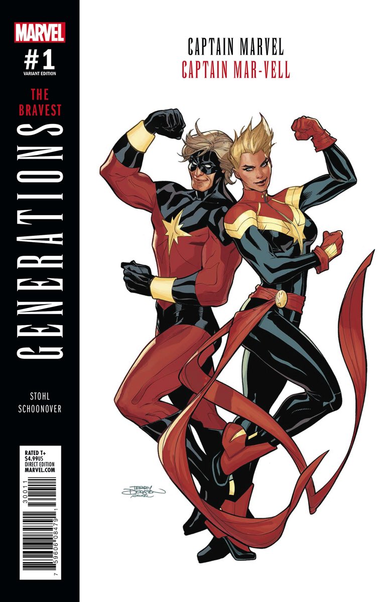 DerekandMatt's tweet photo. @Marvel @TerryDodsonArt This is a close second for cover of the week. #CaptainMarvel #marvelgenerations #ComicBooks #podcast #PodernFamily https://t.co/fJlymMB6Zv