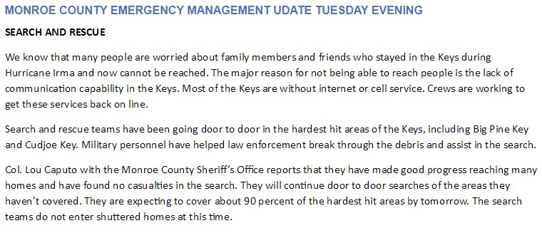 Click the link below for the Monroe County Emergency Management Tuesday evening update! 

monroecountyem.com/CivicAlerts.as…