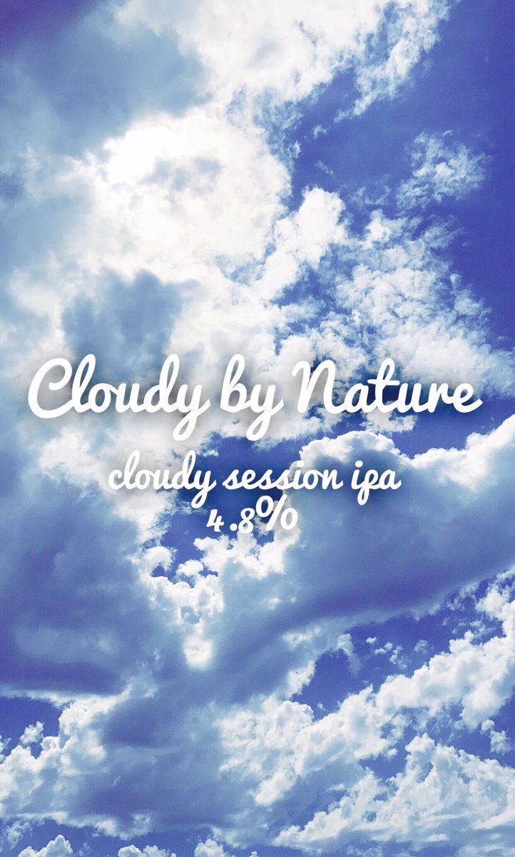 Cloudy by Nature will be on tap tomorrow #cloudybynature
