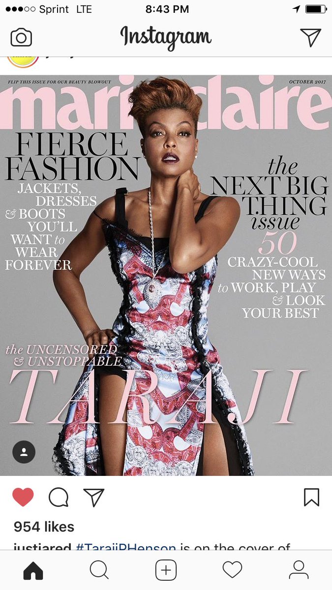 RHOMpls's tweet photo. Haven't bought a @marieclaire in many moons but this @TherealTaraji cover makes me want to run and get it https://t.co/uWp5T1Q60R