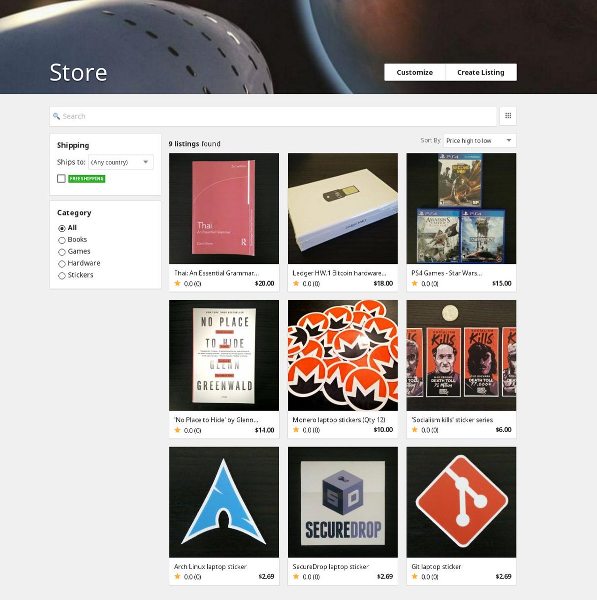 criptoro's tweet image. We&apos;ve added new products to @OpenBazaar, incl. a @LedgerHQ wallet &amp;amp; &apos;No Place to Hide&apos;: ob://QmTDmUk7ceNhyfMqdyFuzCukKDM4KgpZZFNaCG1GJ2Uby3/