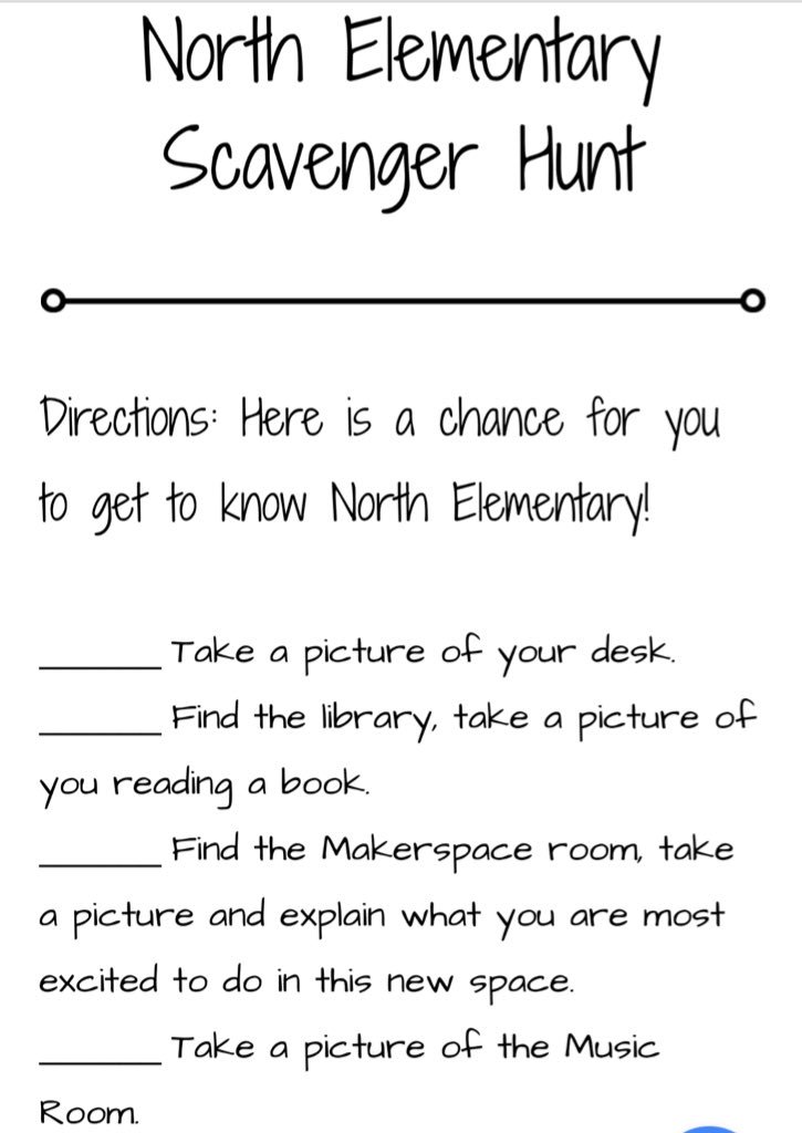 B_Steele24's tweet photo. Third graders used @Seesaw to complete a scavenger hunt around their new school. They even took a picture with our principal! https://t.co/YIsG8B2fiv
