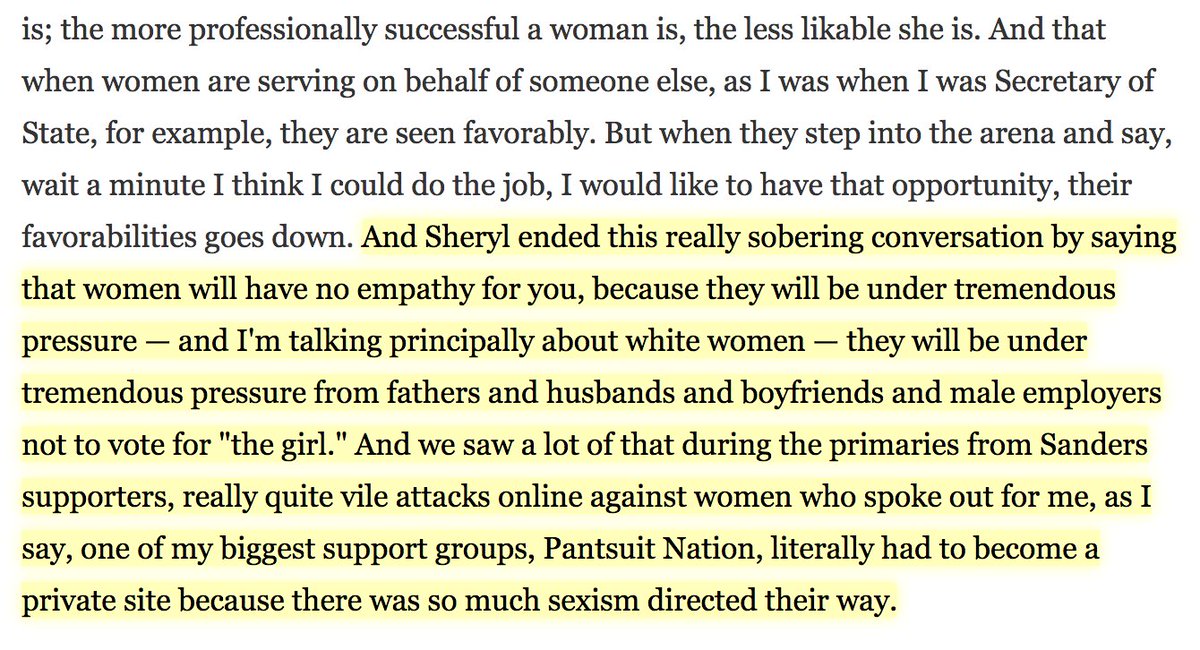 EmmaVigeland's tweet photo. .@HillaryClinton: Insinuating that women voted for @SenSanders because of male pressure belittles our agency and is the opposite of feminism https://t.co/EXUBU0Uq2f
