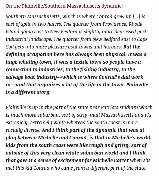 Renegade Newsletter (@longformwriting) on Twitter photo <a href="/_jessebarron/">Jesse Barron</a> 2/ <a href="/_jessebarron/">Jesse Barron</a> on the differences between Southern Massachusetts where Conrad is from and Plainville, Michelle Carter's hometown <a href="/_jessebarron/">Jesse Barron</a> 2/ <a href="/_jessebarron/">Jesse Barron</a> on the differences between Southern Massachusetts where Conrad is from and Plainville, Michelle Carter's hometown