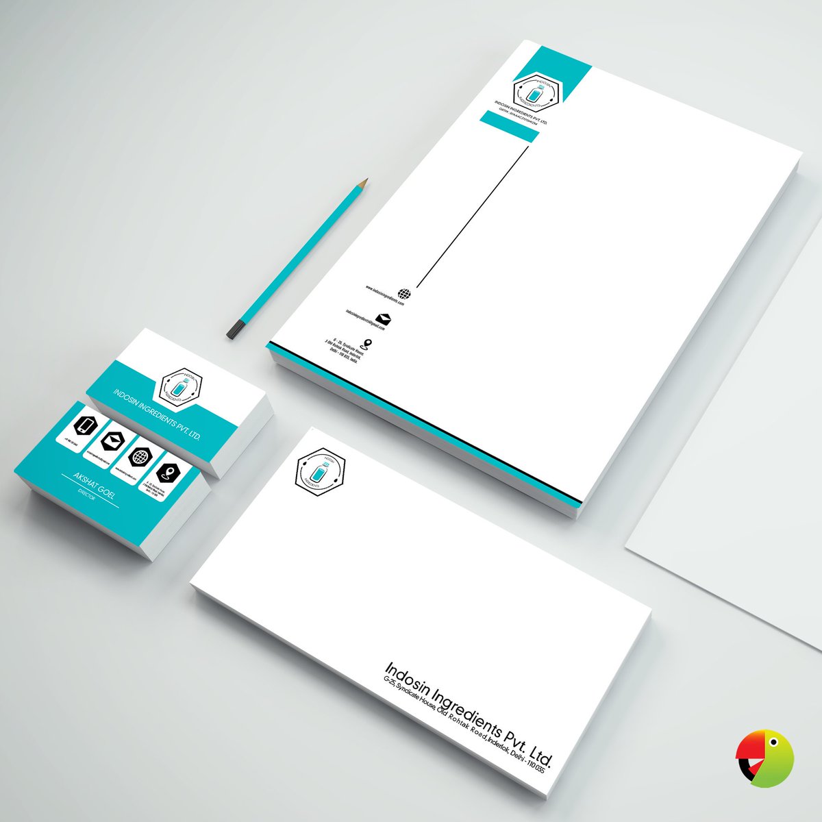 onomatopoism's tweet image. #branding​ #identity #stationery  design for Indosin Ingredients. Can you guess the concept behind the logo? #designthinking #LogoDesign