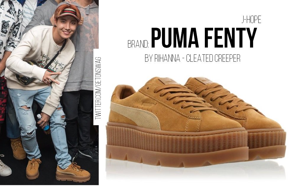 Pío intersección Conceder Ο χρήστης Beyond The Style ✼ Alex ✼ στο Twitter: "JHOPE #BTS 170912 #JHOPE  #제이홉 #방탄소년단 PUMA FENTY by RIHANNA Cleated Creepers https://t.co/EZv4b1Js9T"  / Twitter