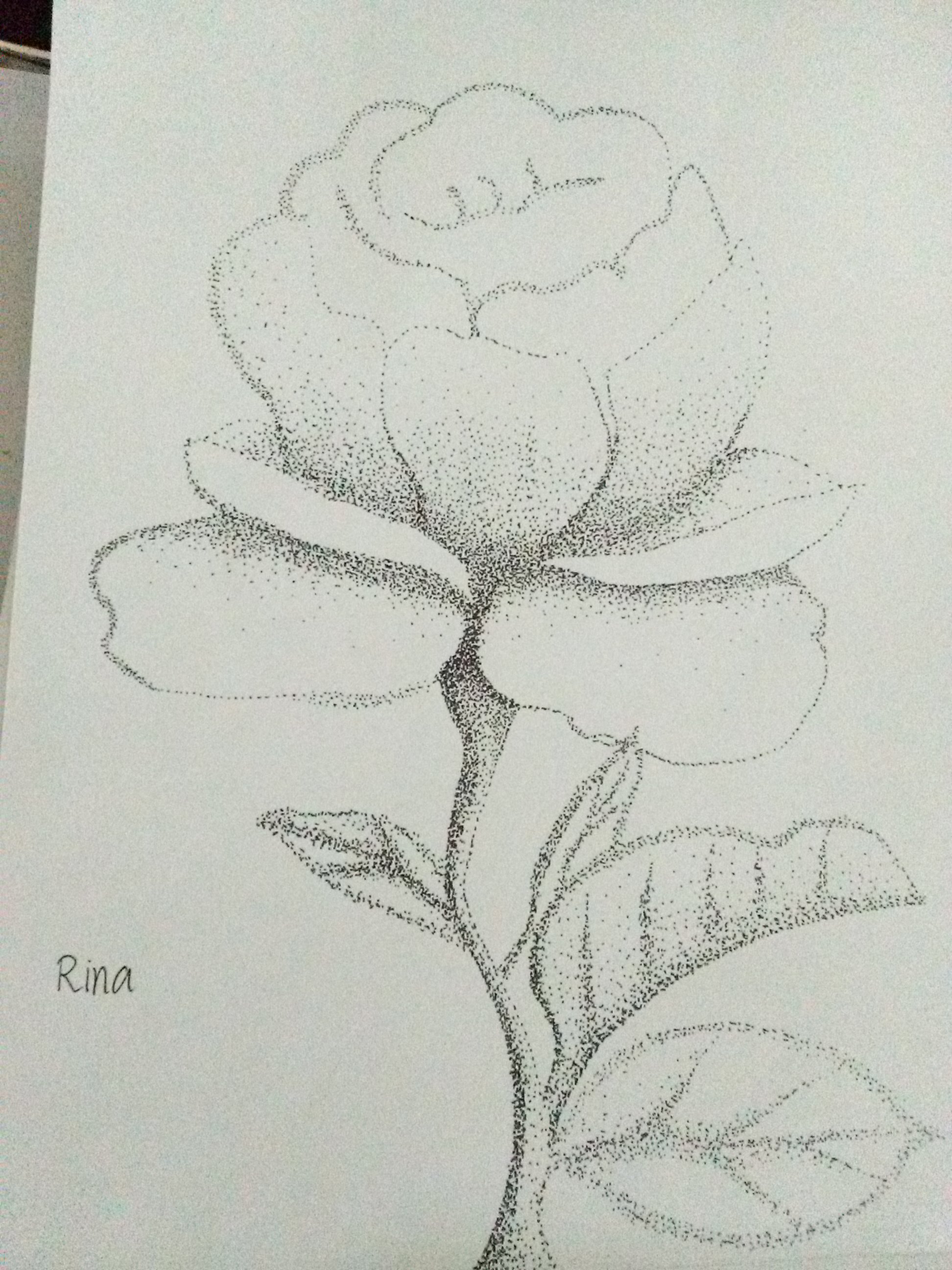 Gambar pointilis bunga