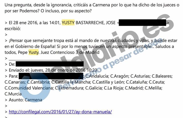 eldiarioes's tweet photo. EXCLUSIVA | El juez que ha suspendido el acto por el referéndum criticó a Carmena por no tener "aspecto presentable" https://t.co/rqD48AxHOF https://t.co/Bl6Q6PuOqg
