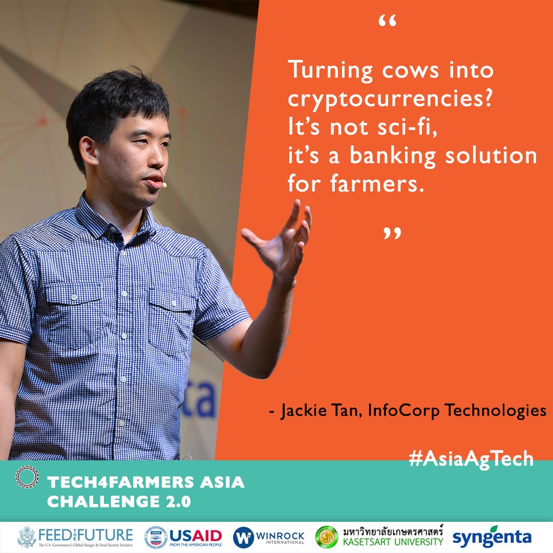"Turning cows into crypto currencies? It’s not sci-fi, it’s a banking solution for farmers." #AsiaAgTech <a href="/roylai1/">Roy Lai</a> <a href="/USAIDAsia/">USAID Asia</a> <a href="/WinrockIntl/">Winrock International</a>
