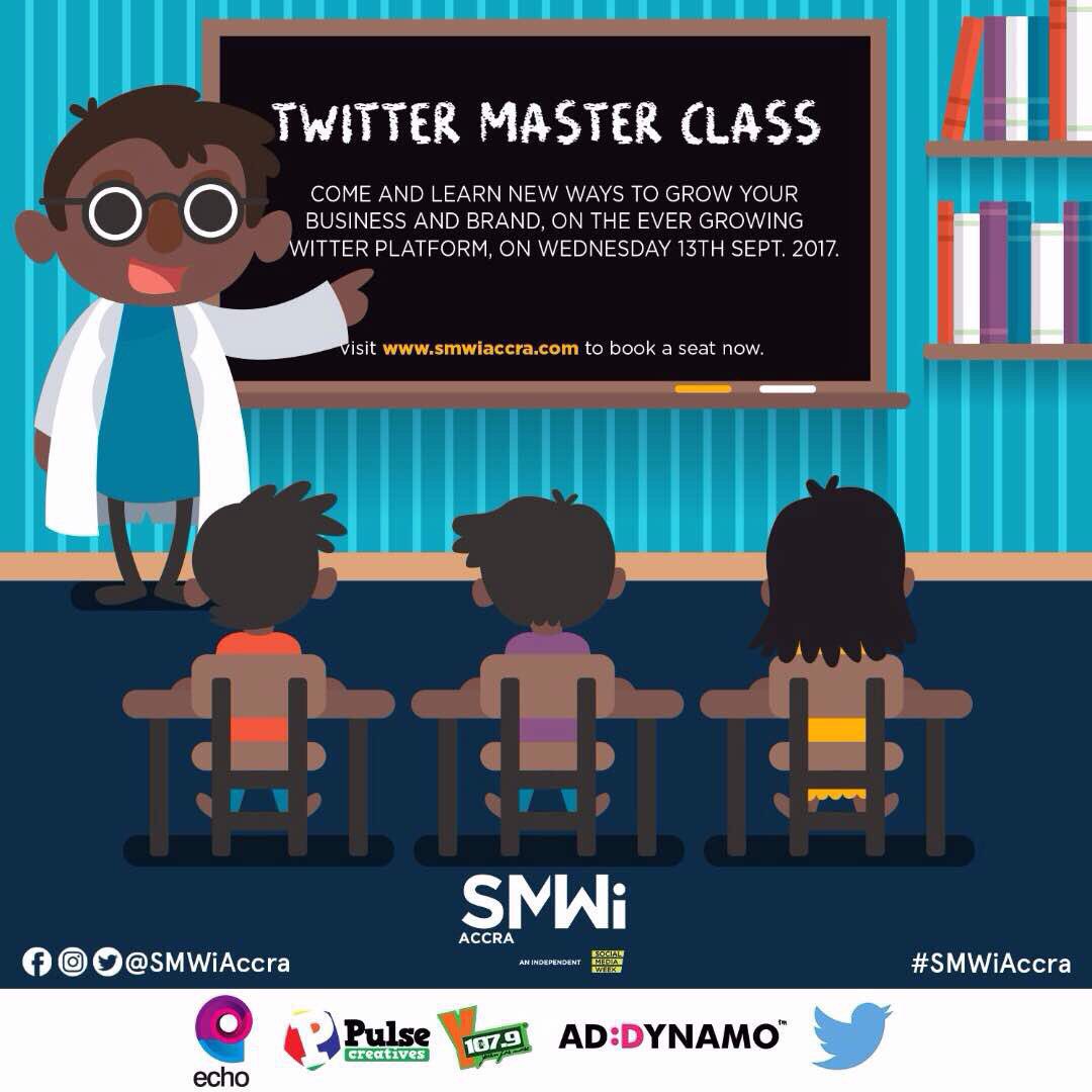 Pulse_Creatives's tweet photo. Todays Twitter Master Class is going to blow your mind ! Head to Accra Mall 12 Noon @SMWiAccra @ThisIsEcho_ #AdDynamo https://t.co/dGA7degJvo