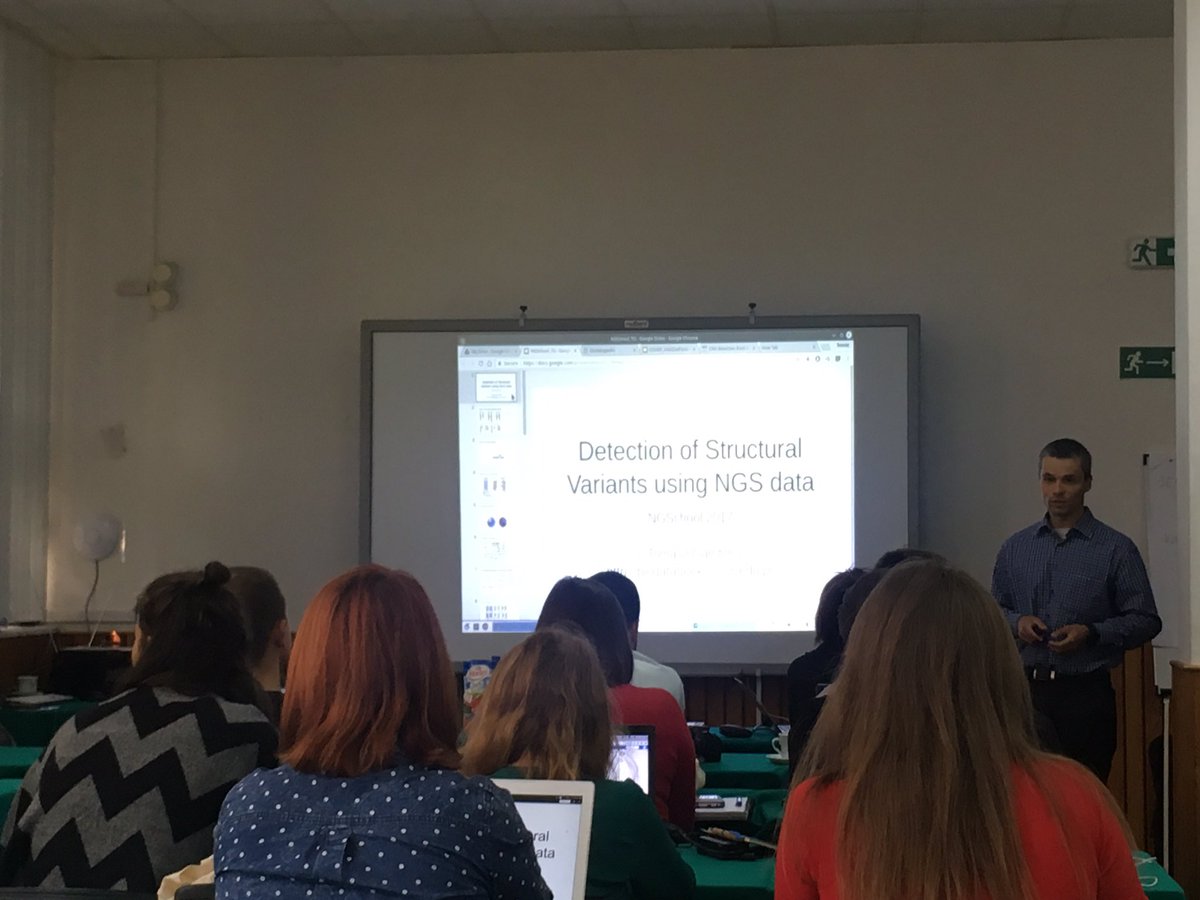 biodatageeks's tweet photo. Morning session at #NGSchool2017. @GambinTomasz talks about structural variants. https://t.co/BzeUdAiHQT