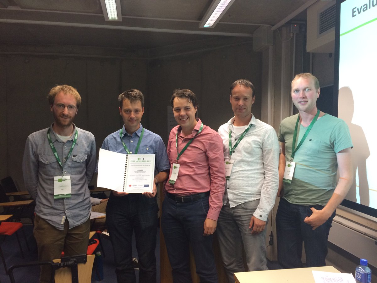 NewsRecSys's tweet image. Congratulations to @ORTEC for the best performance in @CLEFNEWSREEL (medium-load) ceur-ws.org/Vol-1866/paper… #clef2017 #recsys