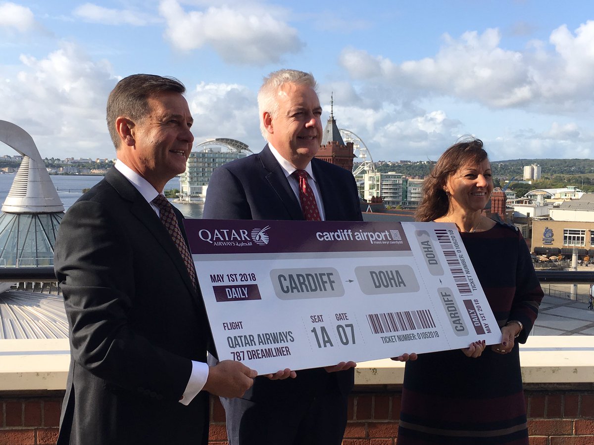 Cardiff Airport will operate daily flights to Doha with Qatar Airways from May 2018 using the 787 Dreamliner #CardiffNews