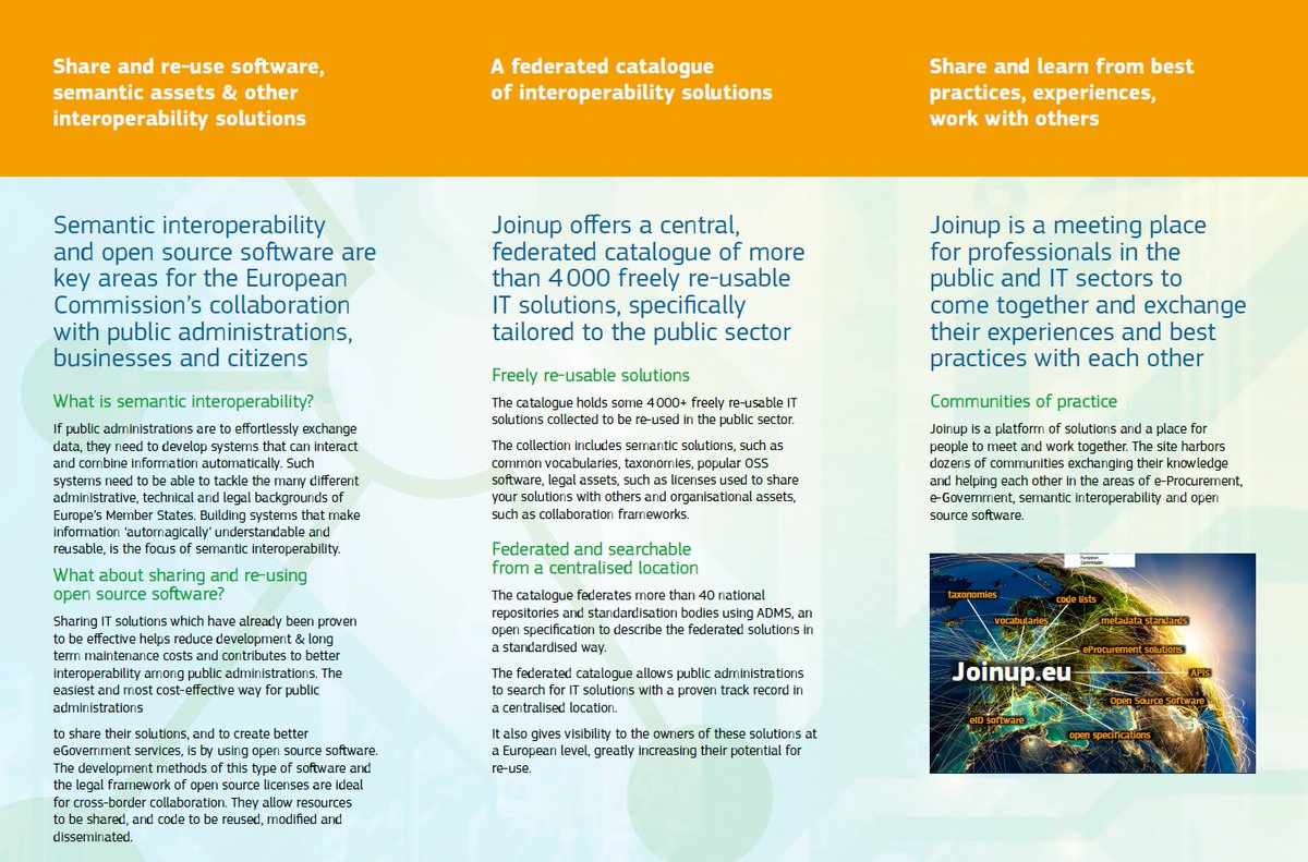 InteroperableEU's tweet image. Looking 4 #opensource #ITsolutions? Visit us @#SEMANTICS2017 &amp;amp; learn about #Joinup, our #collaborative platform: joinup.ec.europa.eu