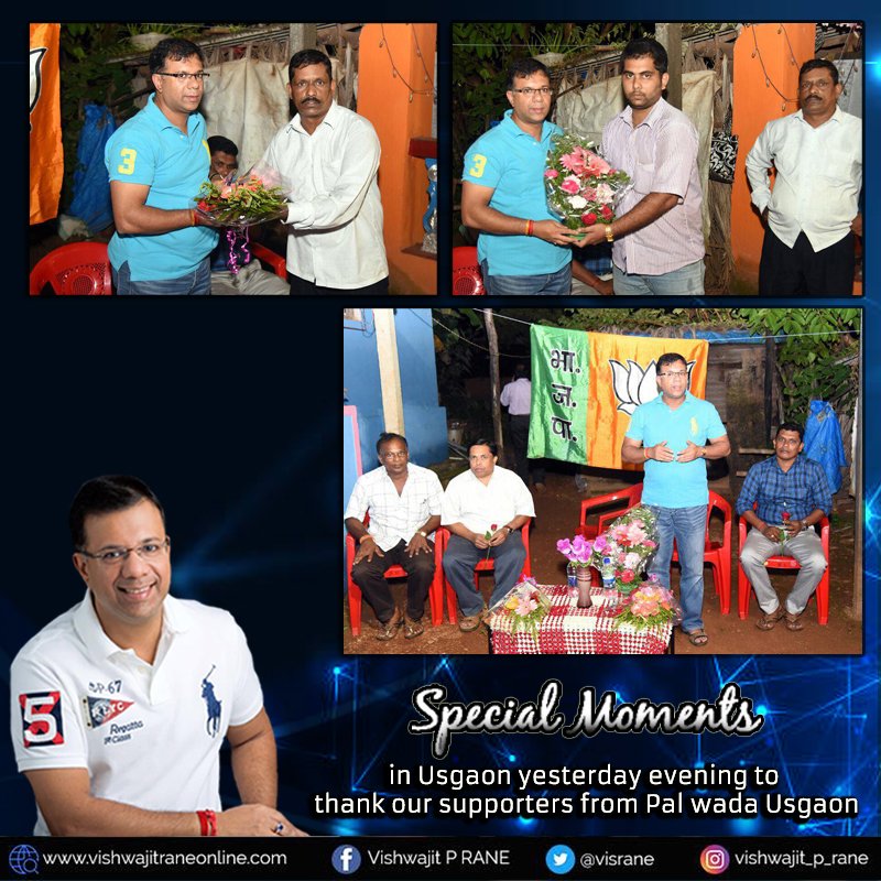 visrane's tweet image. Special moments in #Usgaon yesterday evening to thank our supporters from Pal Wada Usgaon