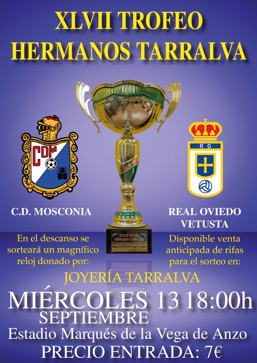 CDMosconia's tweet photo. ¡HOY JUGAMOS!Trofeo Tarralva entre el lider de la 3ªDivisión el #RealOviedo Vetusta y el 2ºclasificado @cdmosconia @RealOviedo @CanteraROCF https://t.co/1k7HALepq4