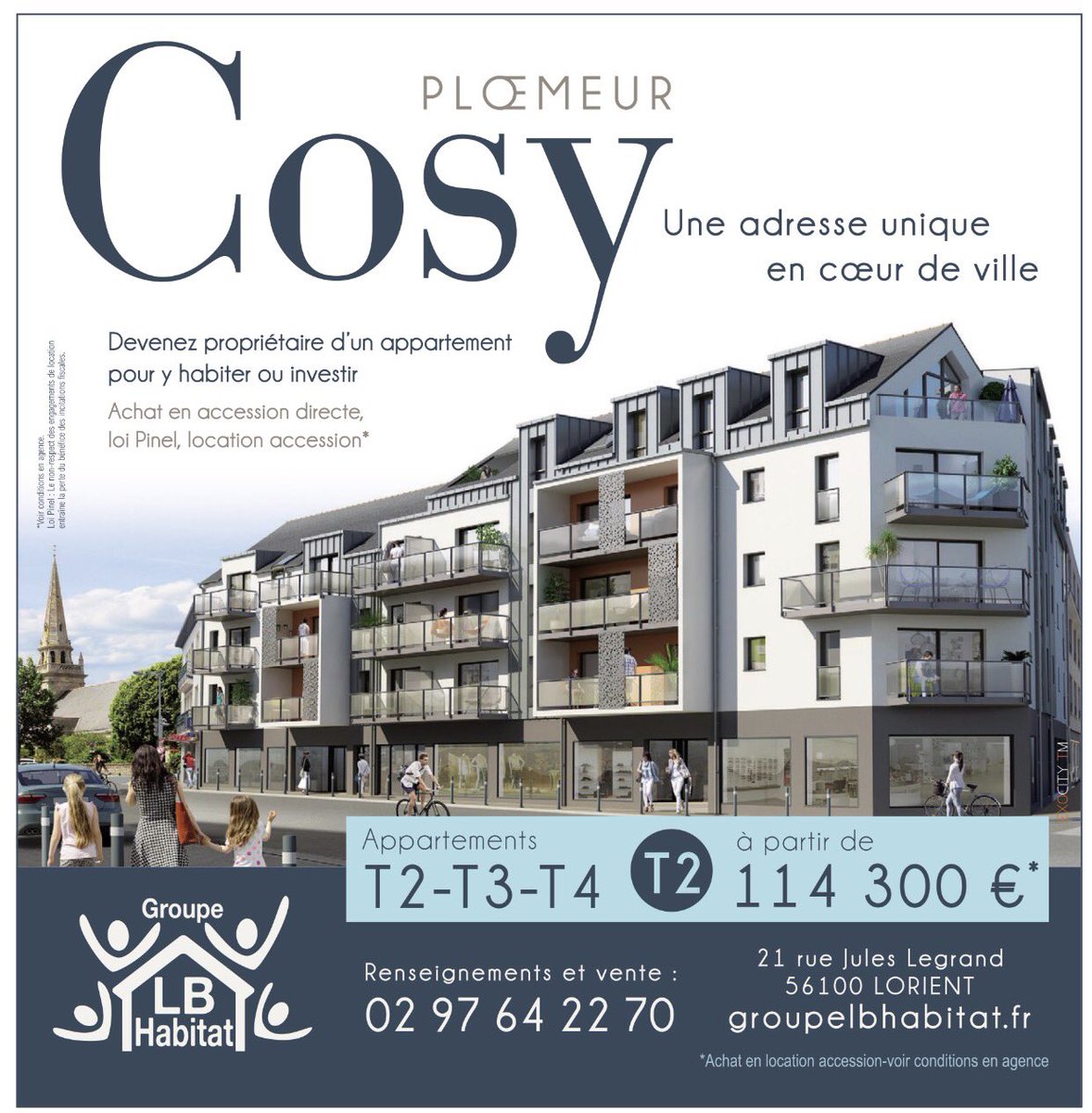 RonanLoas's tweet photo. Le Cosy. Nouveau programme @groupeLBHabitat en PSLA (accession propriété) en Cœur de Ville à un prix adapté aux primo-accédants à Plœmeur https://t.co/AJ4dCBC6Ve