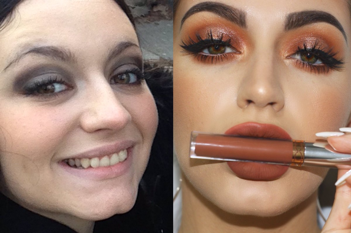 ElleAdamou's tweet photo. I can't 😂3 years apart! 
https://t.co/7tFch5dofm tutorial for the right pic
#poweofmakeup #makeup #transformation #MakeupTutorial #wow https://t.co/RrZdkOBAFD