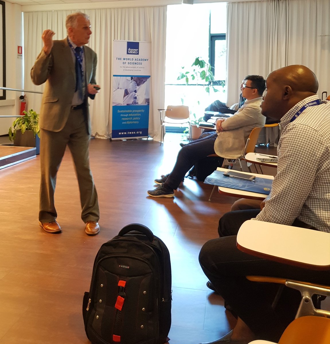 OPCW_ST's tweet photo. Day 2 with Alastair Hay of the @OPCW ABEO engaging the crowd along with @TWASnews @IAPartnership & @UNESCO #IamaScienceDiplomat https://t.co/kuRgCYASBt