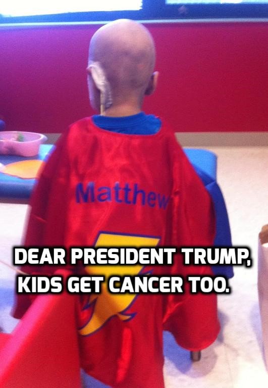 President Trump please support National Pediatric Cancer Awareness Month.
<a href="/realDonaldTrump/">Donald J. Trump</a> <a href="/DonaldJTrumpJr/">Donald Trump Jr.</a> 
facebook.com/photo.php?fbid…