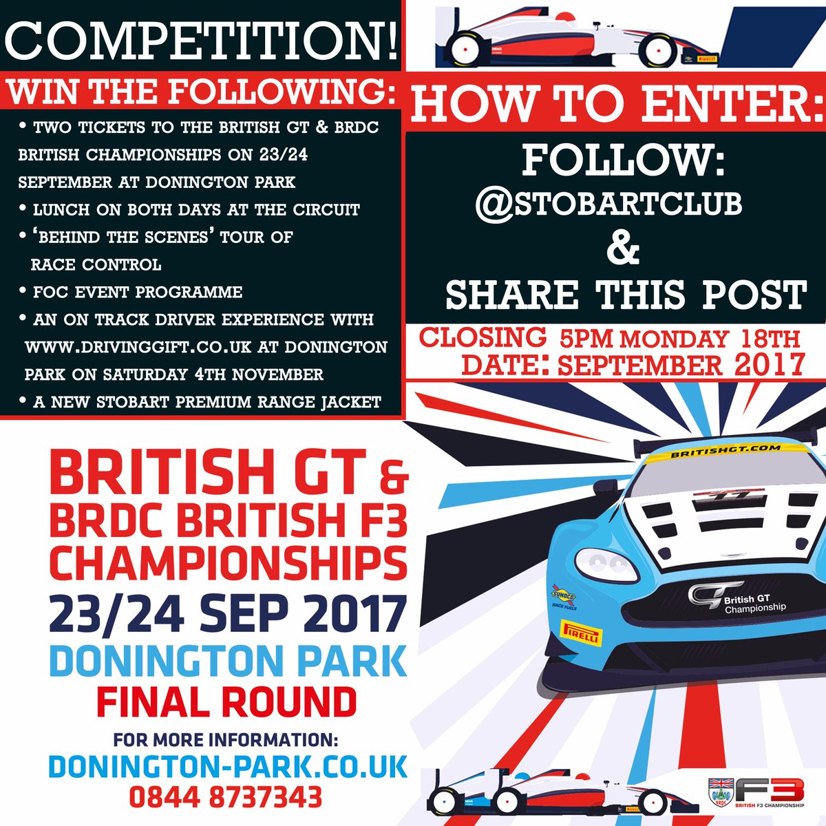 StobartClub's tweet photo. Competition! Win Tickets to @DoningtonParkUK! @BritishGT &amp; @BRDCBritishF3
Tcs &amp; Cs: https://t.co/qXmOj1oWet #DoningtonDecider https://t.co/BzyISvJxoF