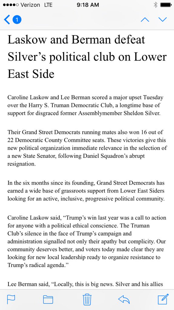 Shelly Silver and Judy Rapfogel suffer big loss in Lower East Side District Leader race. <a href="/LeeBermanER/">Lee Berman</a> <a href="/claskow/">Caroline Laskow</a>