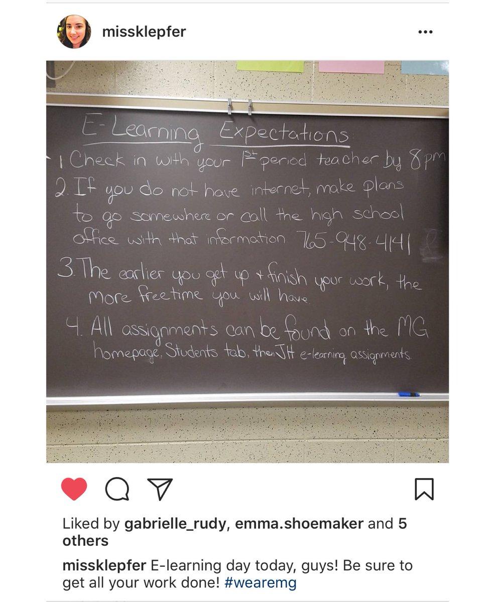 Miss Kleepfer e-Learning Day instructions #WeAreMG