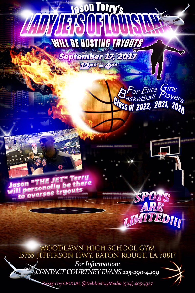 Do_Your_Part_'s tweet photo. #DOYOURPART
4 Days 2 tryouts #LADYJETS of #LOUISIANA @Lady_Jets 2022,2021,2020 players.Spots are limited..Hope to see you ✈️@jasonterry31✈️ https://t.co/fNH2fV26Fi