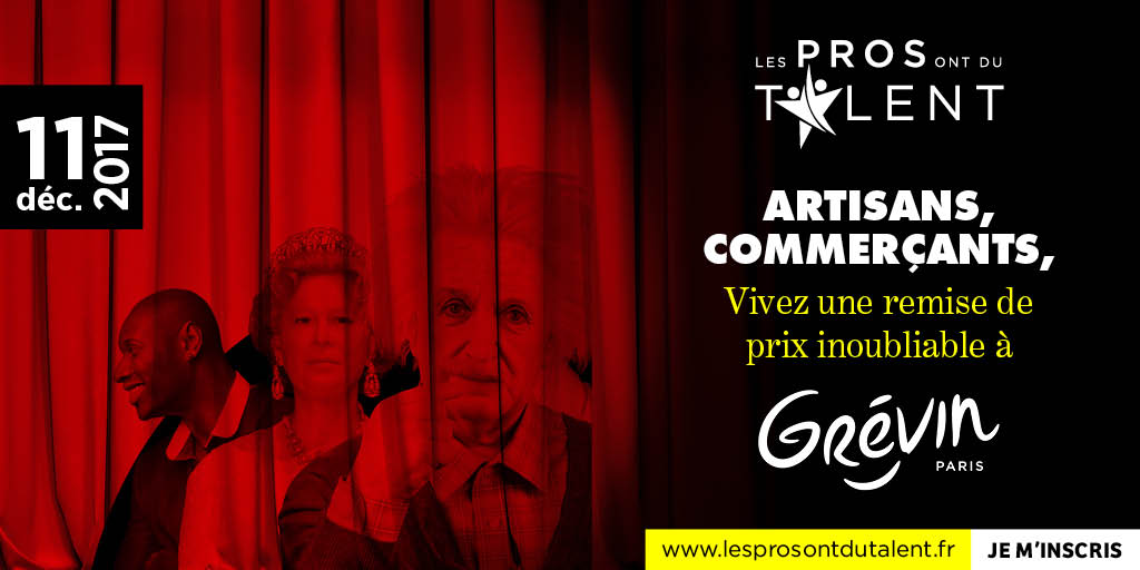 ArtisansMag's tweet photo. Découvrez #LesPros2017 l'événement qui récompense les  #artisans &amp; #commerçants.
 En savoir + https://t.co/w0P5bxH2Ka
#SUCCESS #TPE #PME https://t.co/FQhpkPHZ5h