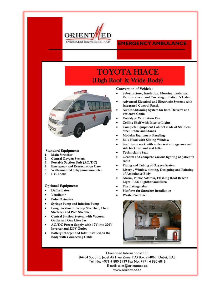 OrientMedIntl's tweet image. orientmed.ae  #Hiace If you have any requirement please feel free to contact us or send us your inquiry at sales@orient-med.com.