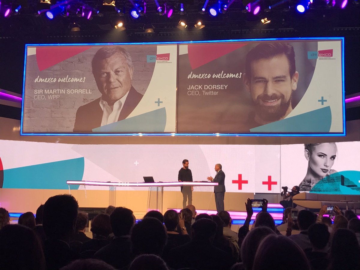 Global CEO of WPP <a href="/martinsorrell/">Sir Martin Sorrell</a> interviewing Twitter CEO Jack Dorsey to open #dmexco17