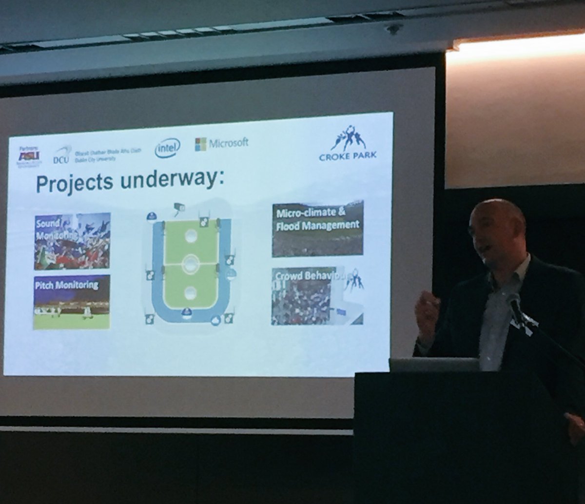 hubcontroller's tweet photo. Prof. Noel O'Connor on smart @CrokePark! @intel @Microsoft @DublinCityUni #SmartCitiesIreland https://t.co/tWpWzPcS87