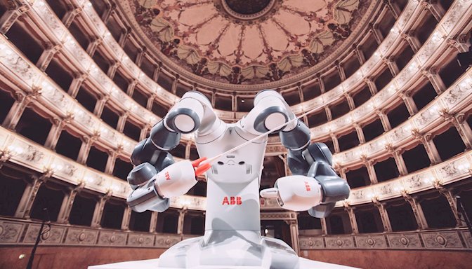 ABBRobotics's tweet photo. An epic show by ABB's #YuMirobot conducting the #Opera!
Read more: https://t.co/VTYi85oOHX
#Robotics #Orchestra #music https://t.co/D5HEETyiOs